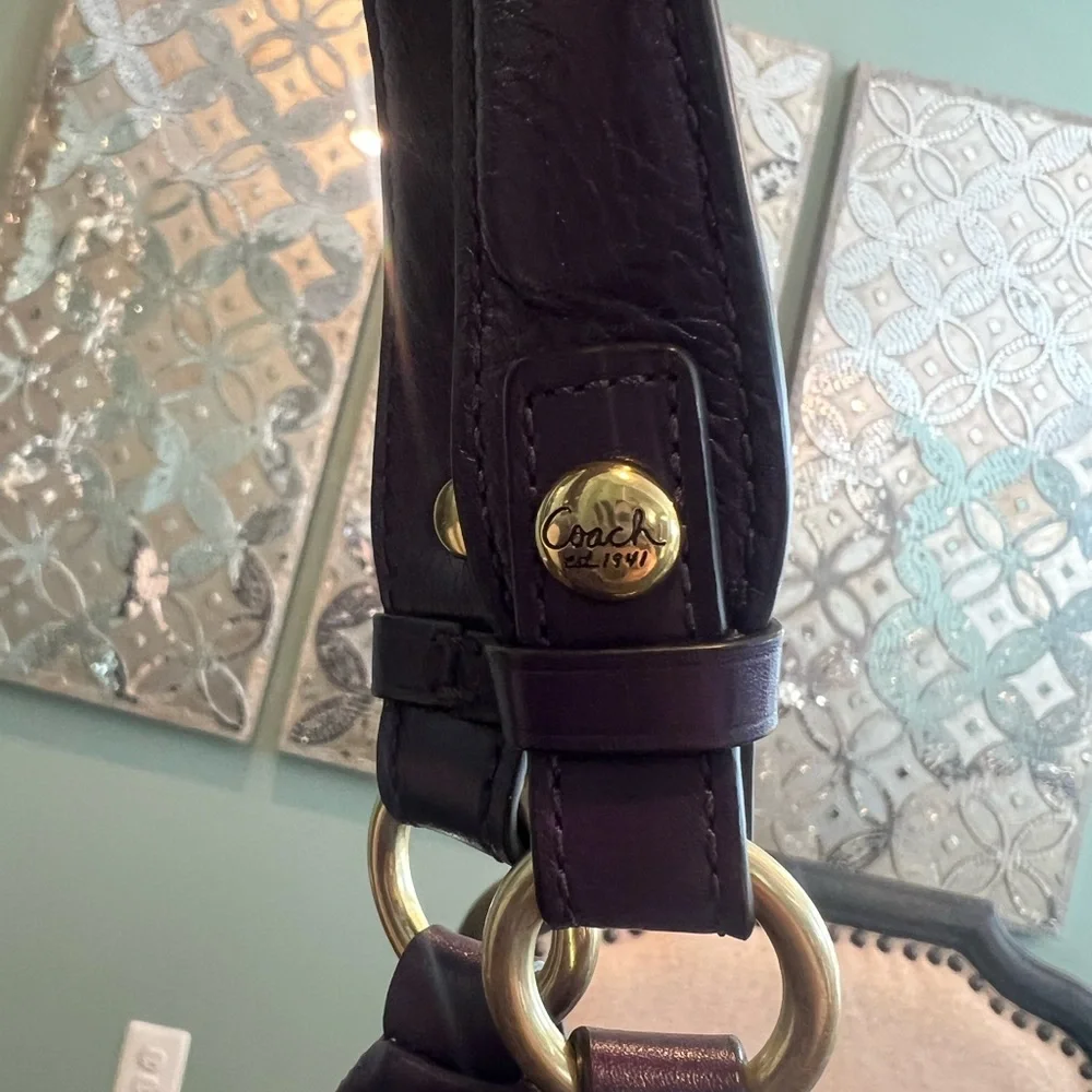 Coach 15958 Madison Purple Leather Large Convertible Shoulder Bag